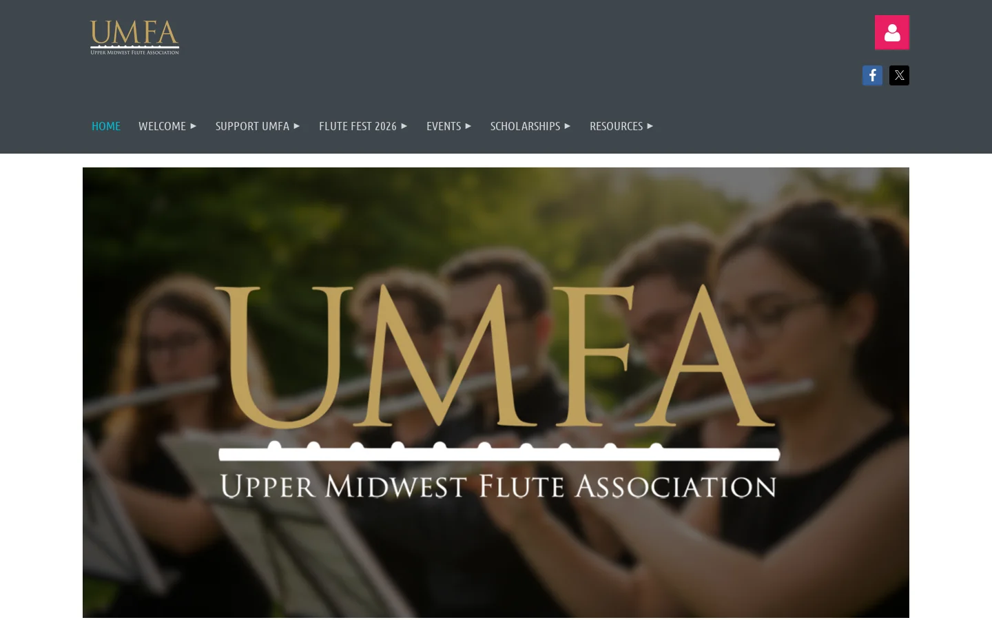 Upper Midwest Flute Association - Home Homepage screenshot