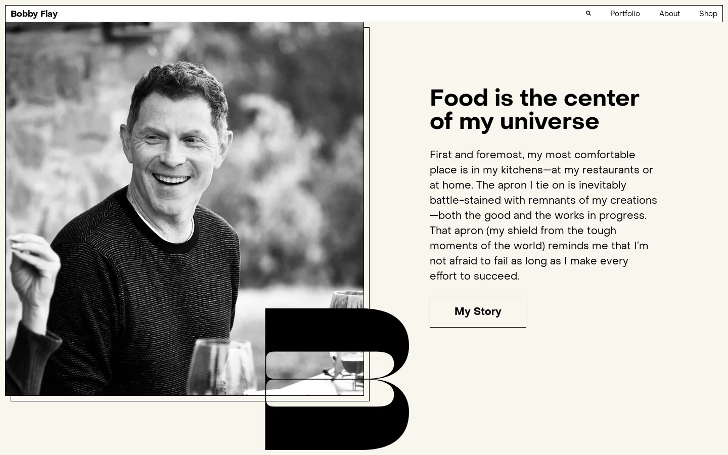 Bobby Flay Homepage screenshot