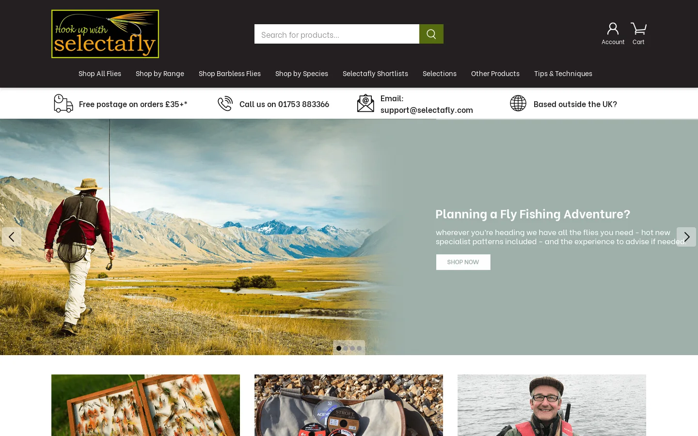 Selectafly.com Homepage screenshot