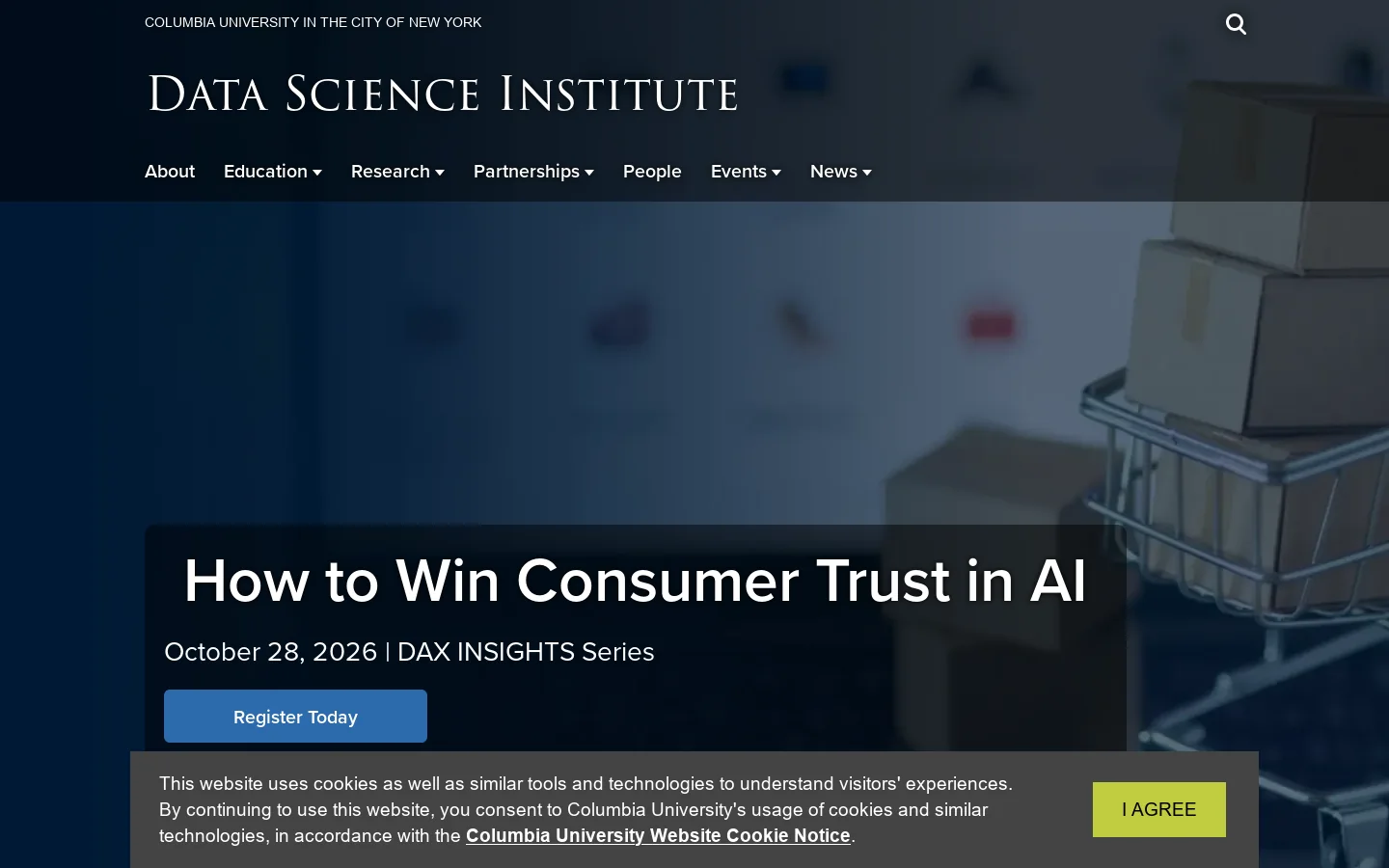 Data Science Institute Homepage screenshot
