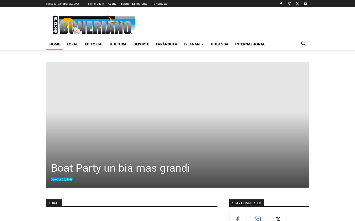 Extra Bonaire | Boneriano Homepage screenshot