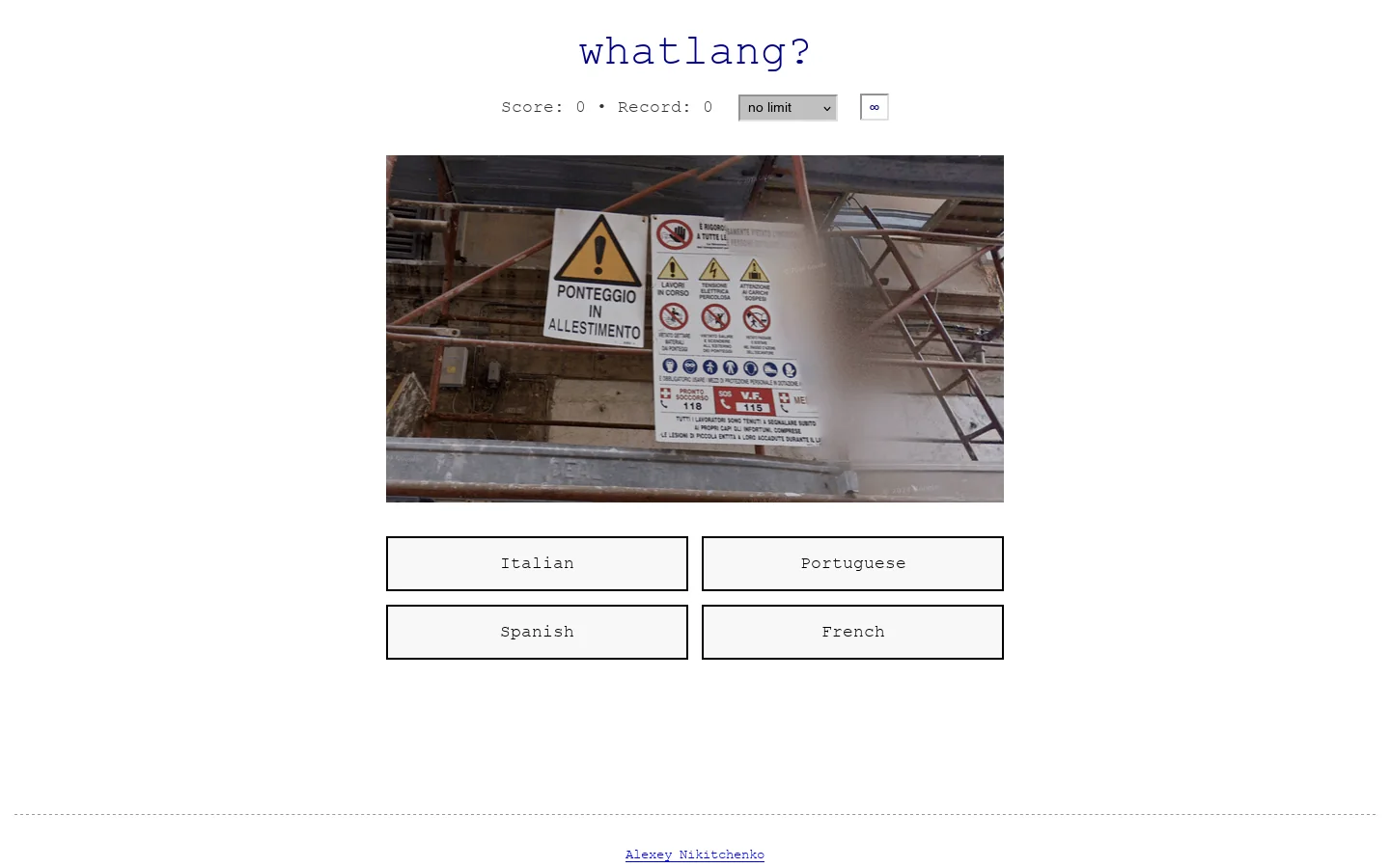 whatlang Homepage screenshot
