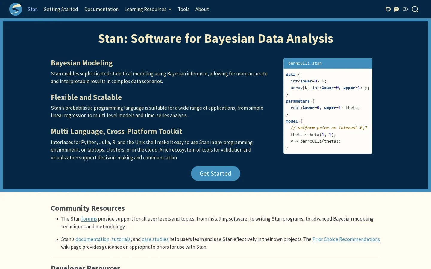 Stan Homepage screenshot