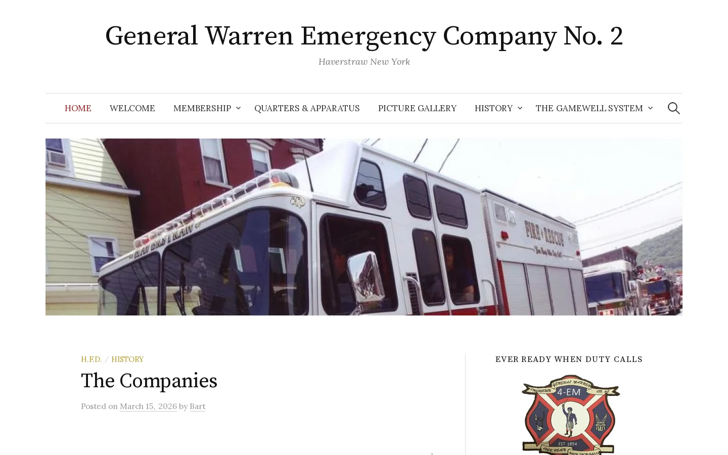 General Warren Emergency Company No. 2 – Haverstraw New York Homepage screenshot