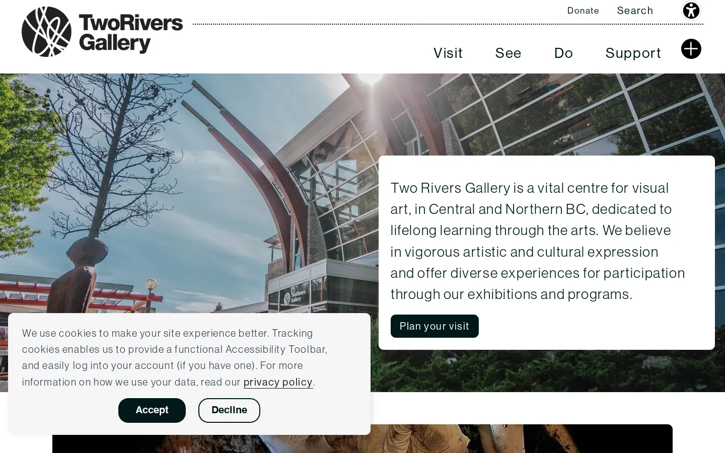 Two Rivers Gallery Homepage screenshot