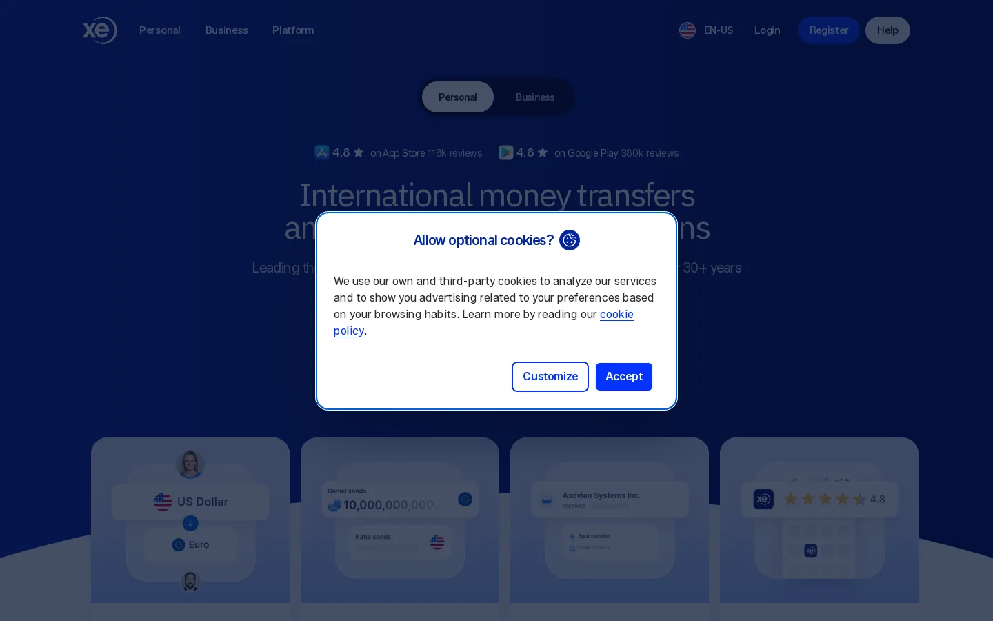 Xe Homepage screenshot