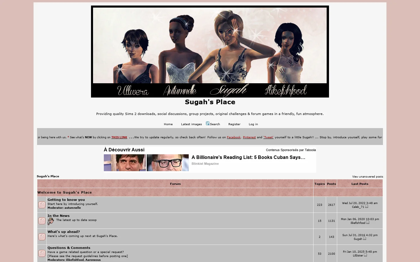 Sugah's Place Homepage screenshot