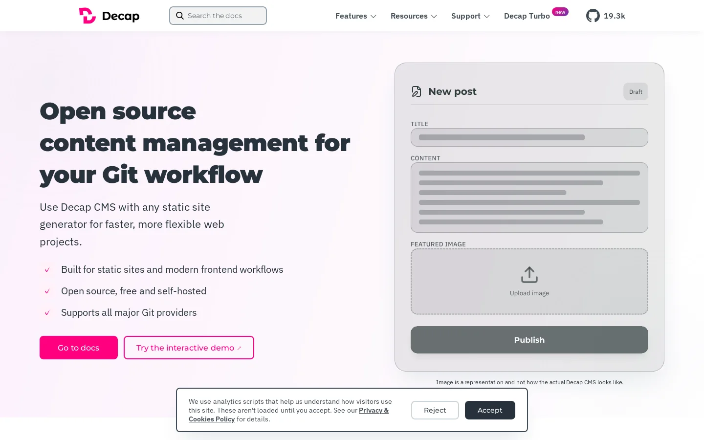 Decap CMS Homepage screenshot