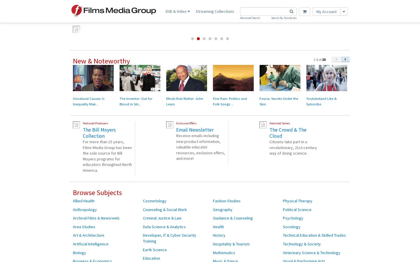 Films Media Group Homepage screenshot