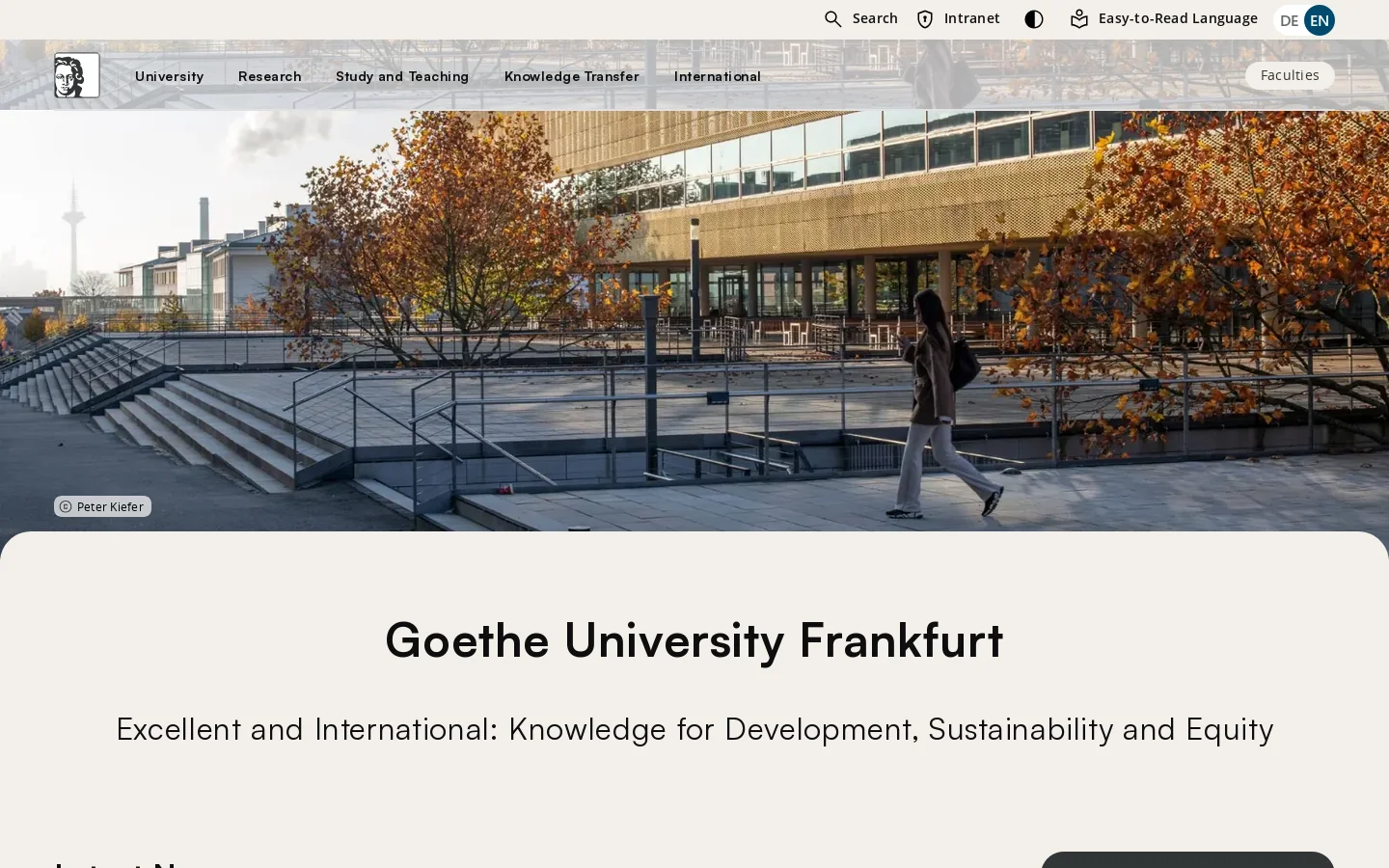 Home | Goethe University Frankfurt Homepage screenshot