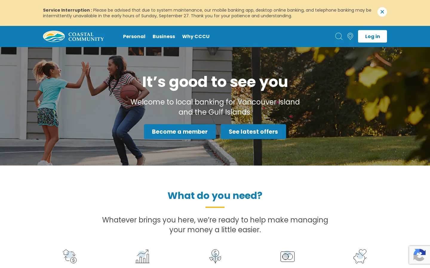 Home - Coastal Community Credit Union | Since 1946 | Vancouver Island & the Gulf Islands, BC | Member-Owned Local Banking, Financial Advice, Credit Union Near Me Homepage screenshot