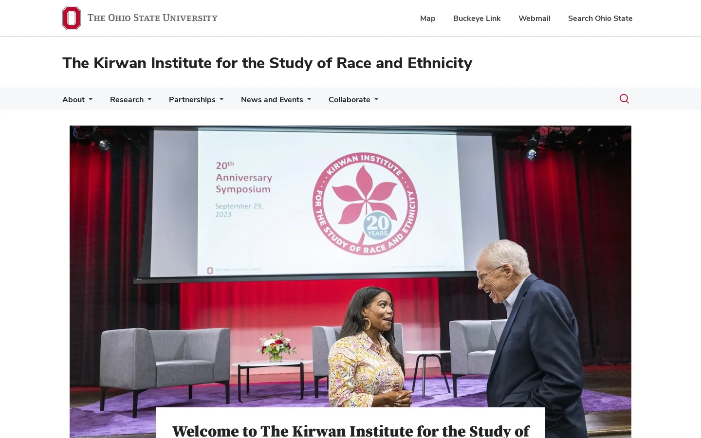 Kirwan Institute at The Ohio State University Homepage screenshot