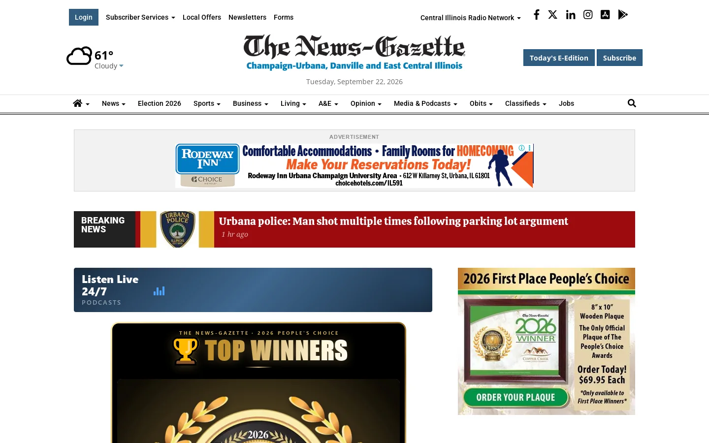 News-Gazette Homepage screenshot