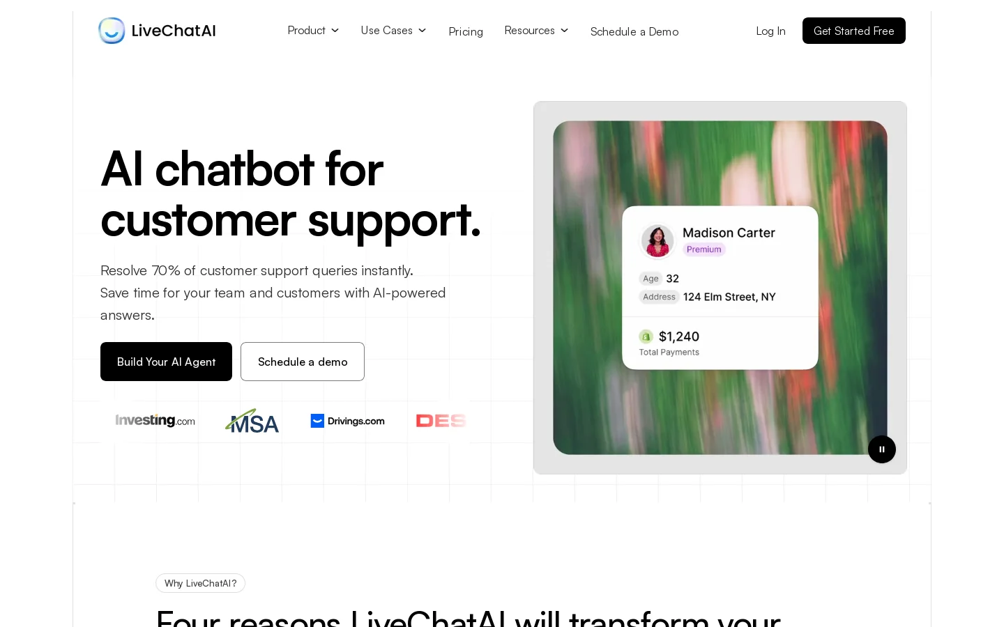 Free AI Chatbot for Customer Support (Best Answer Quality) Homepage screenshot