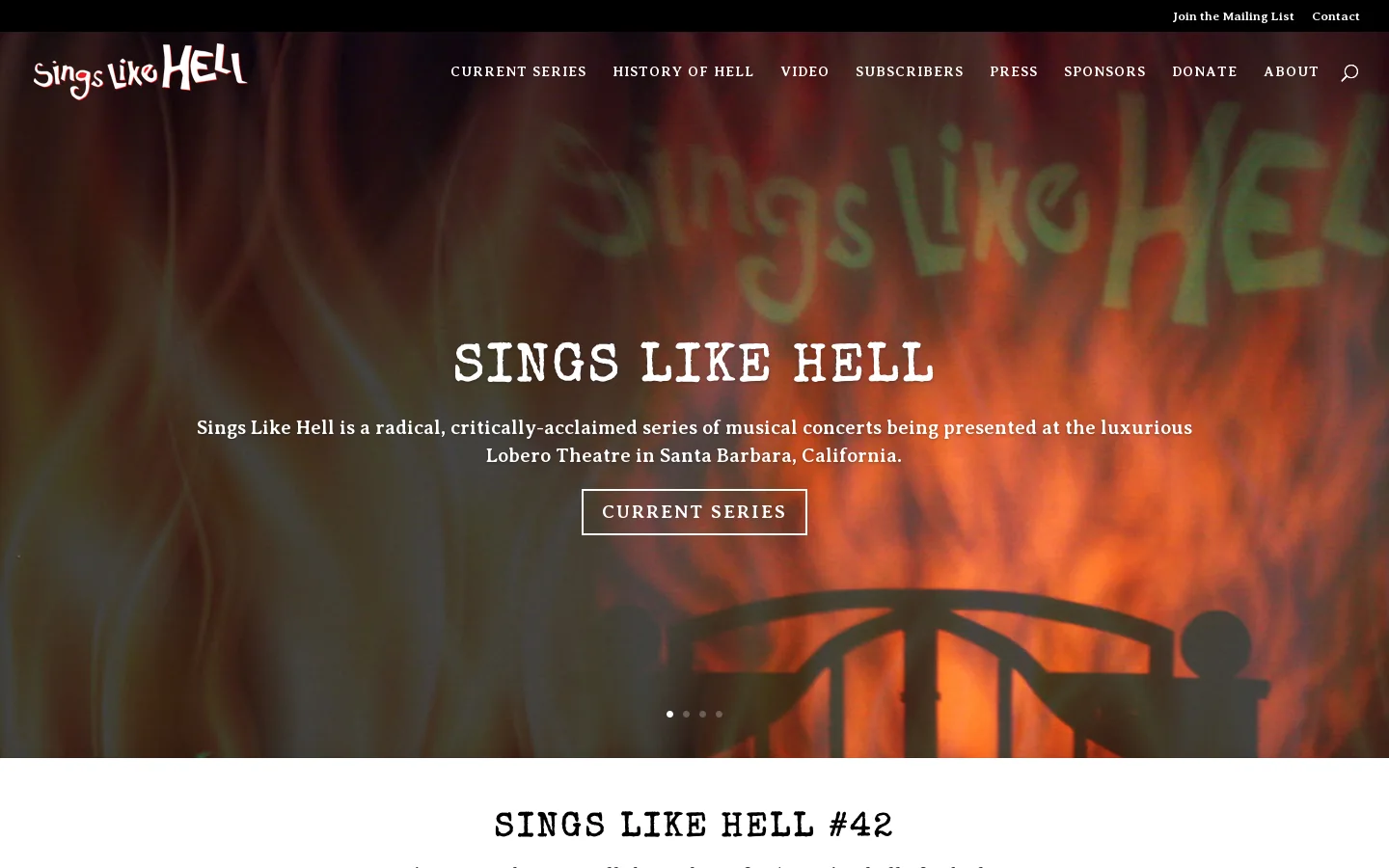 Sings Like Hell Homepage screenshot