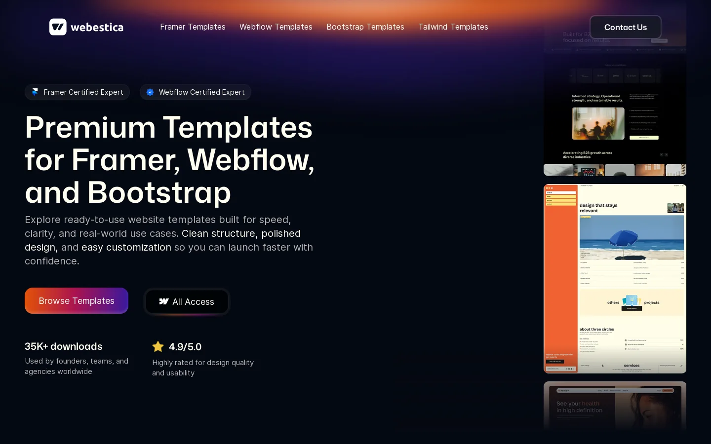 Webestica Homepage screenshot