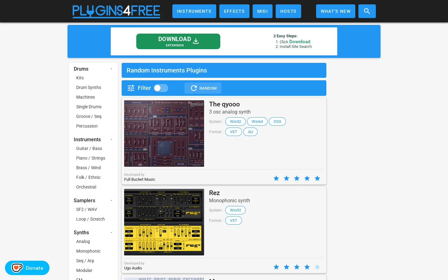 PLUGINS 4 FREE Homepage screenshot