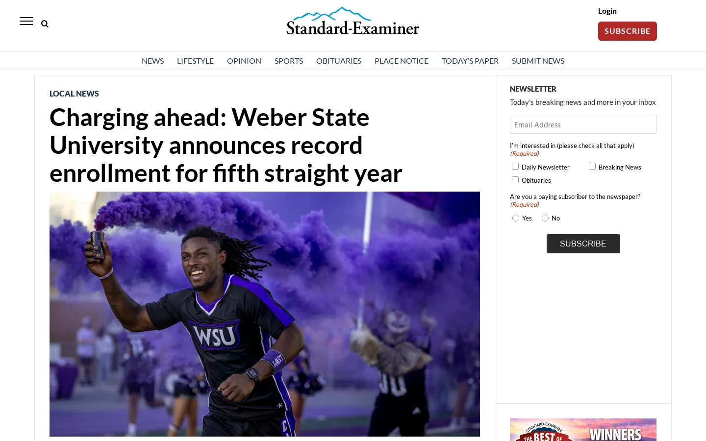 Standard-Examiner Homepage screenshot