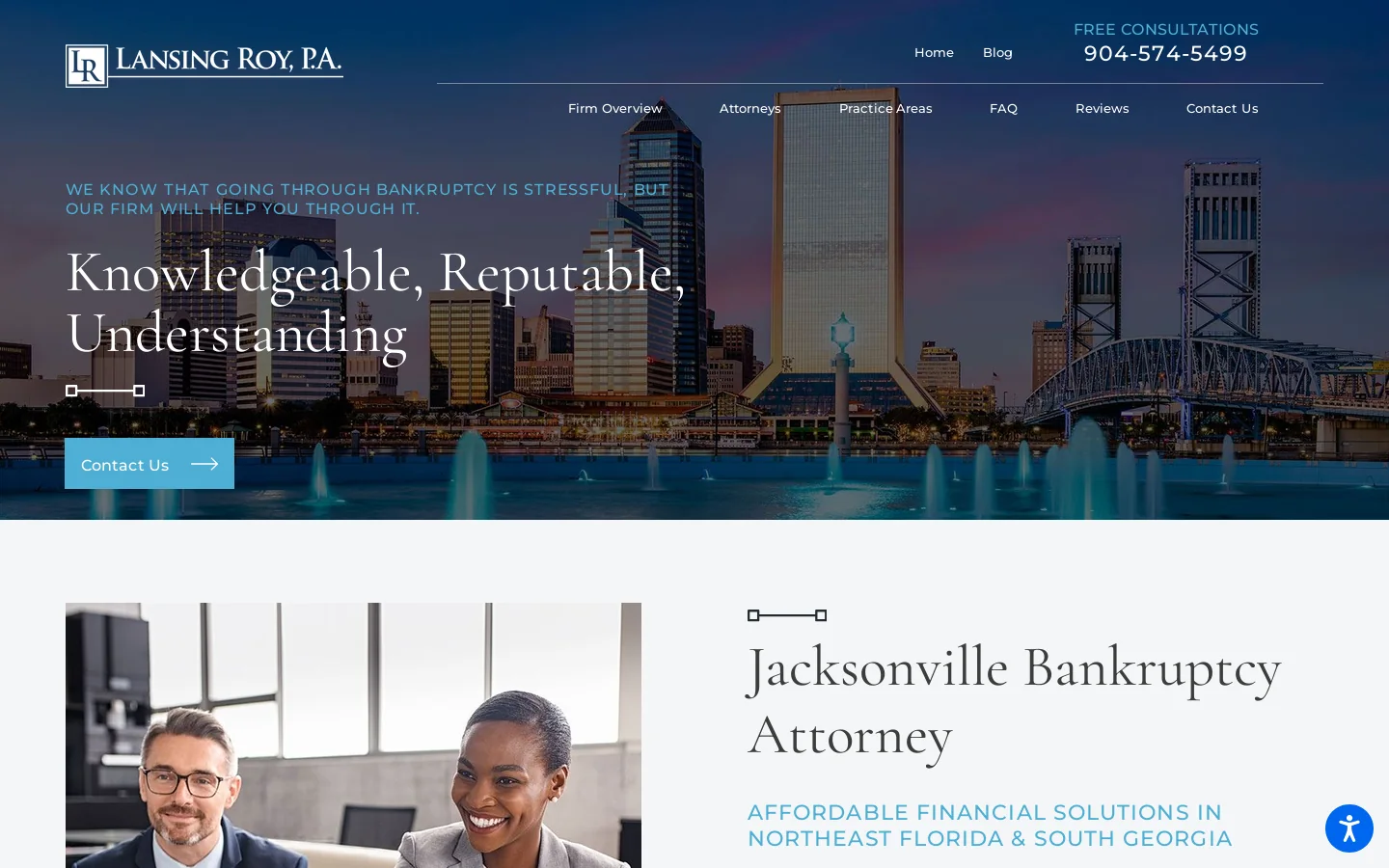 Jacksonville Bankruptcy Attorney Homepage screenshot