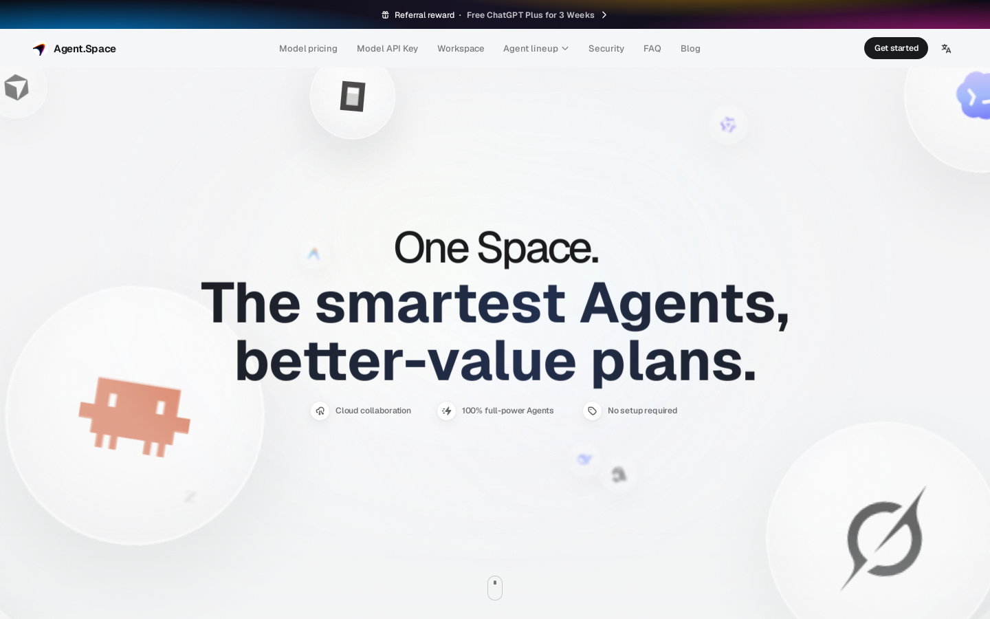 Agent.Space Homepage screenshot