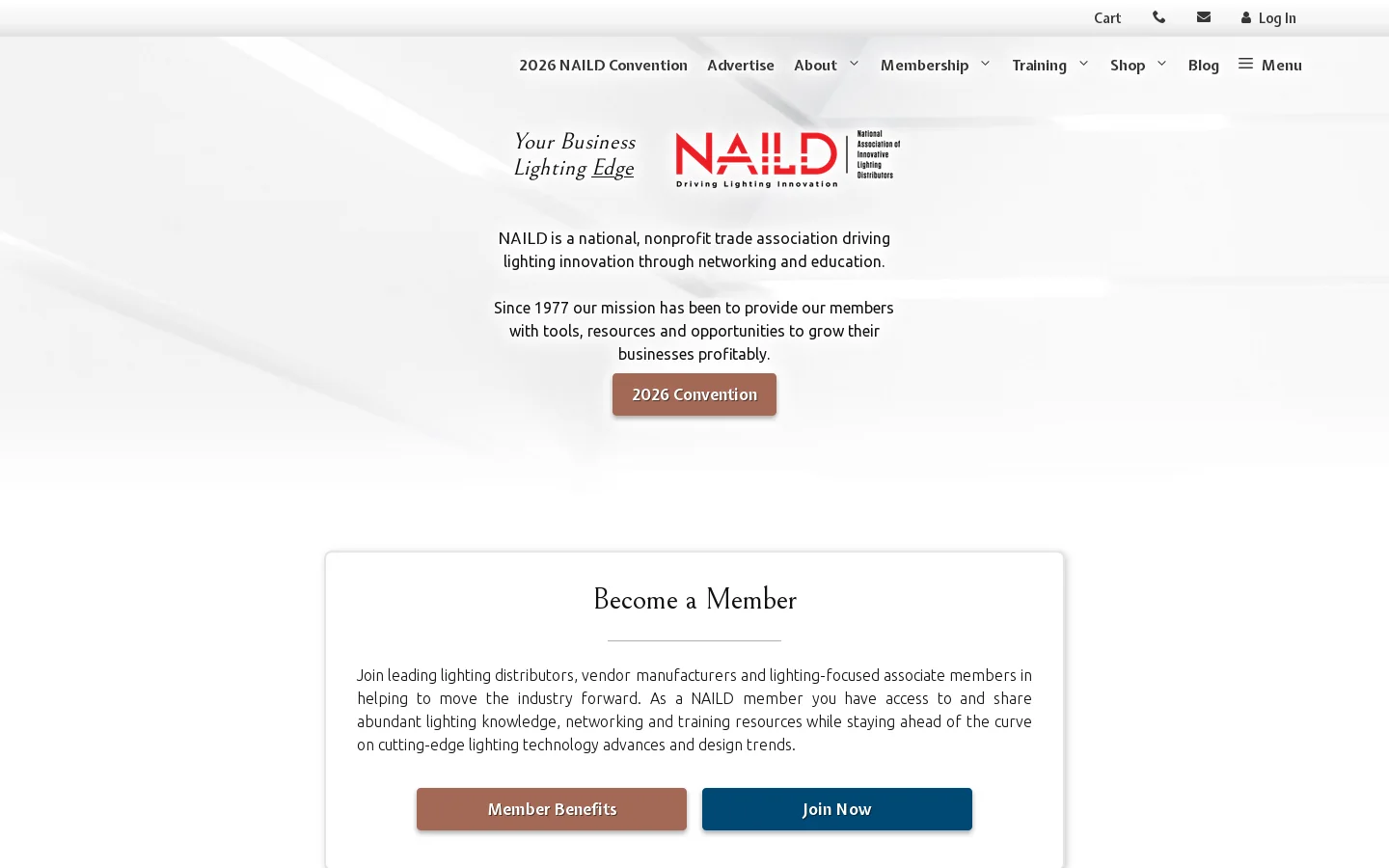 NAILD Homepage screenshot