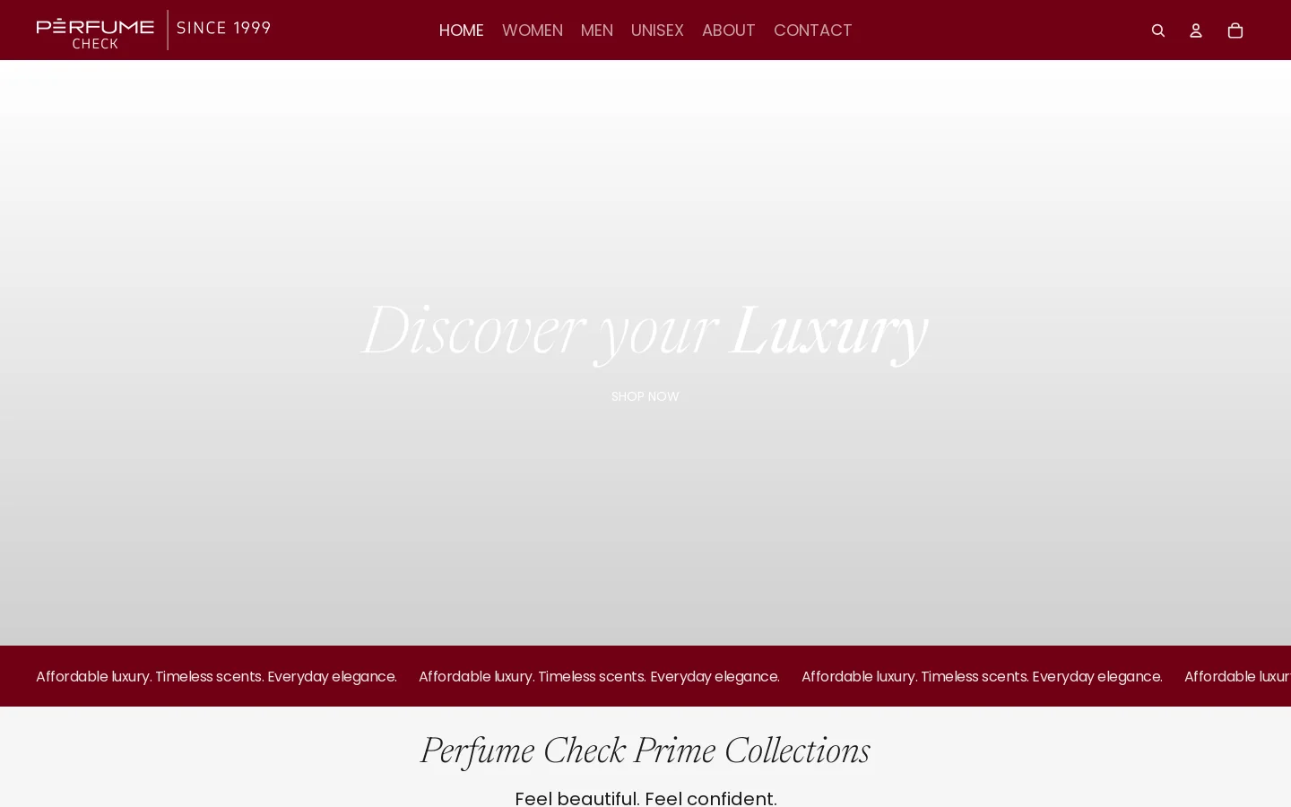 Perfume Check Homepage screenshot
