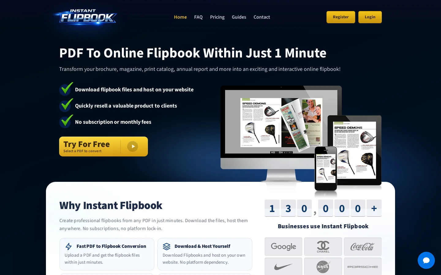 Instant Flipbook Homepage screenshot
