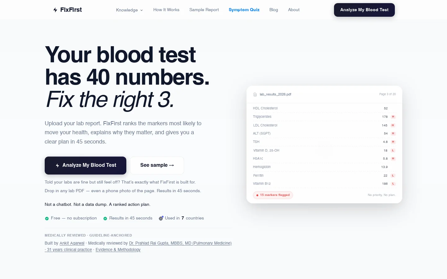 FixFirst Homepage screenshot