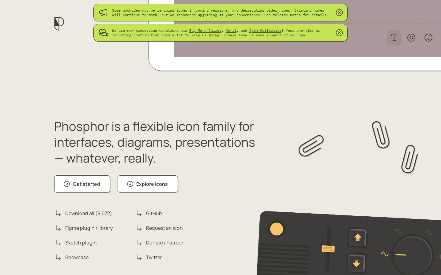 Phosphor Icons Homepage screenshot