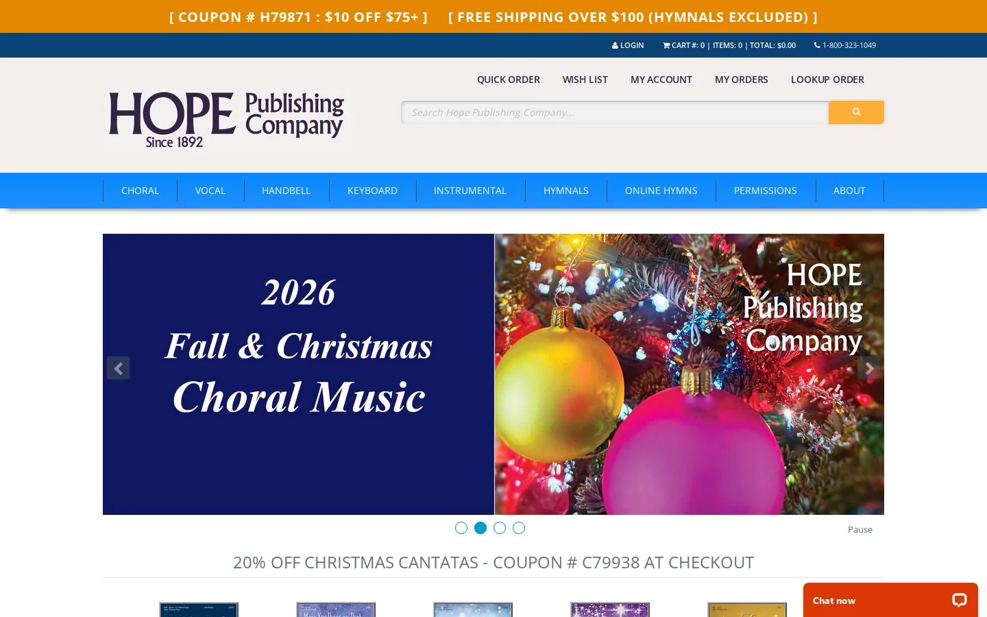Hope Publishing Company Homepage screenshot