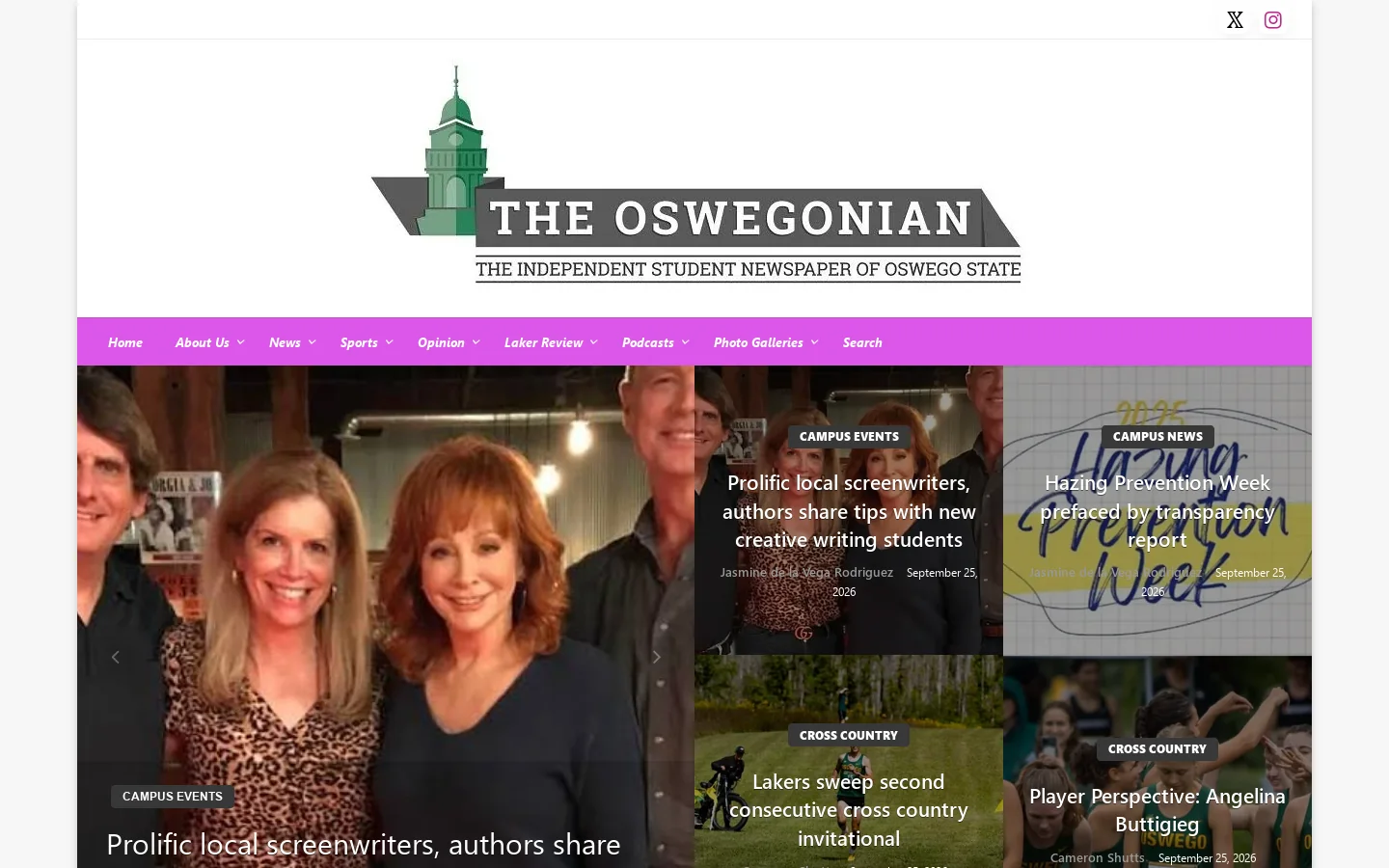 The Oswegonian – The Independent Student Newspaper of Oswego State Homepage screenshot