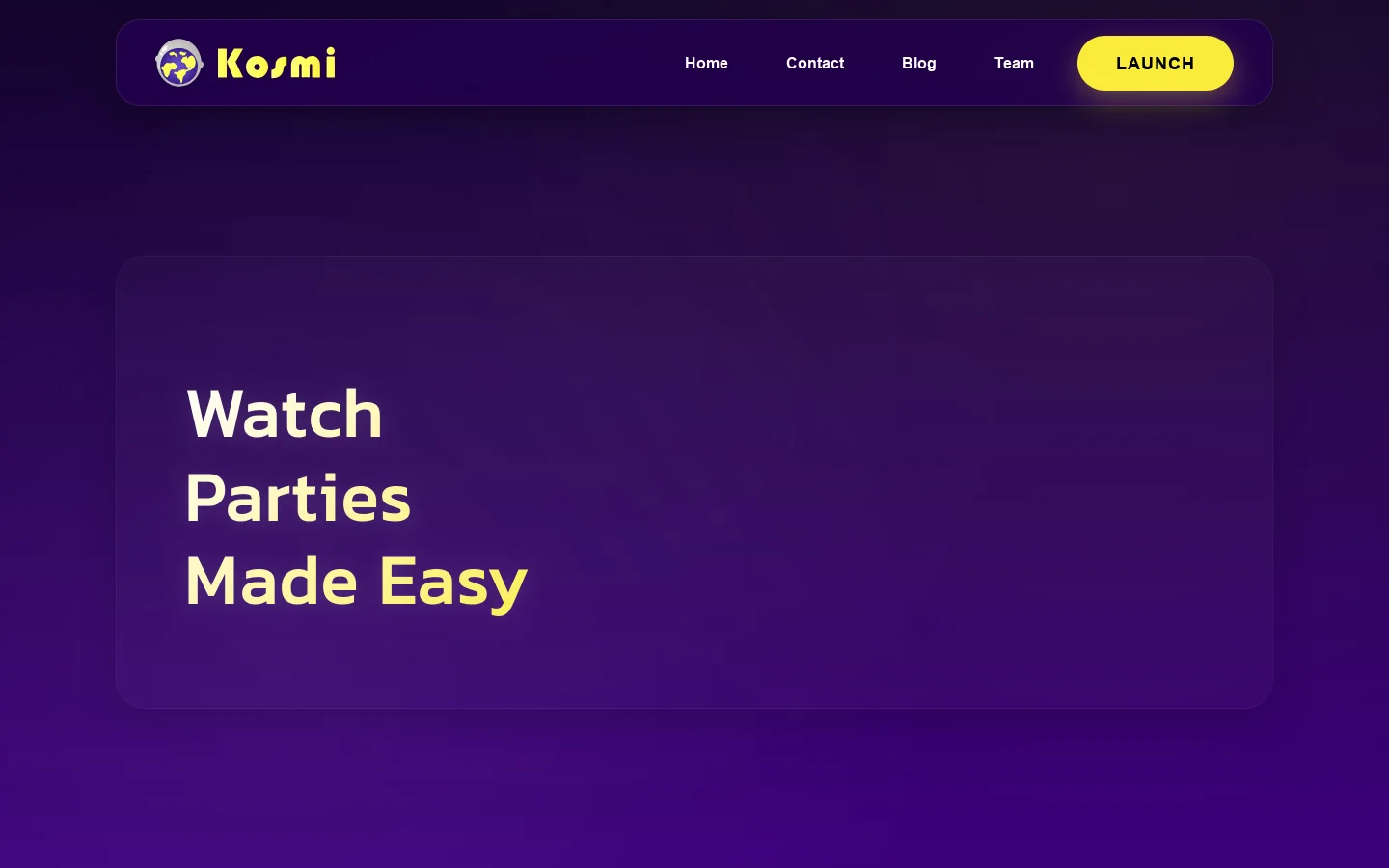 Kosmi Homepage screenshot
