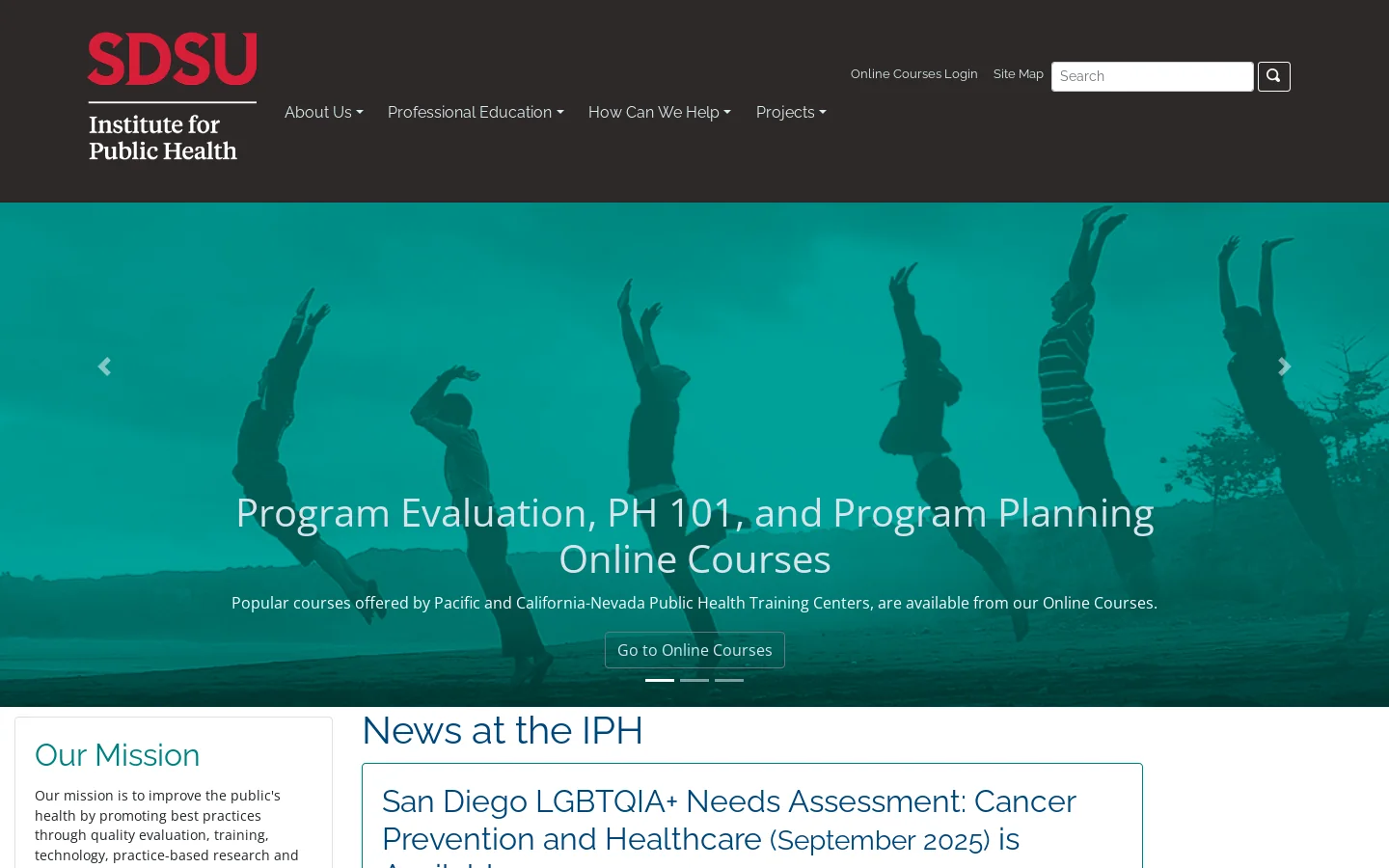 IPH Homepage screenshot