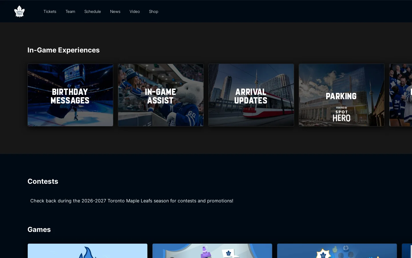Fan Zone Homepage screenshot