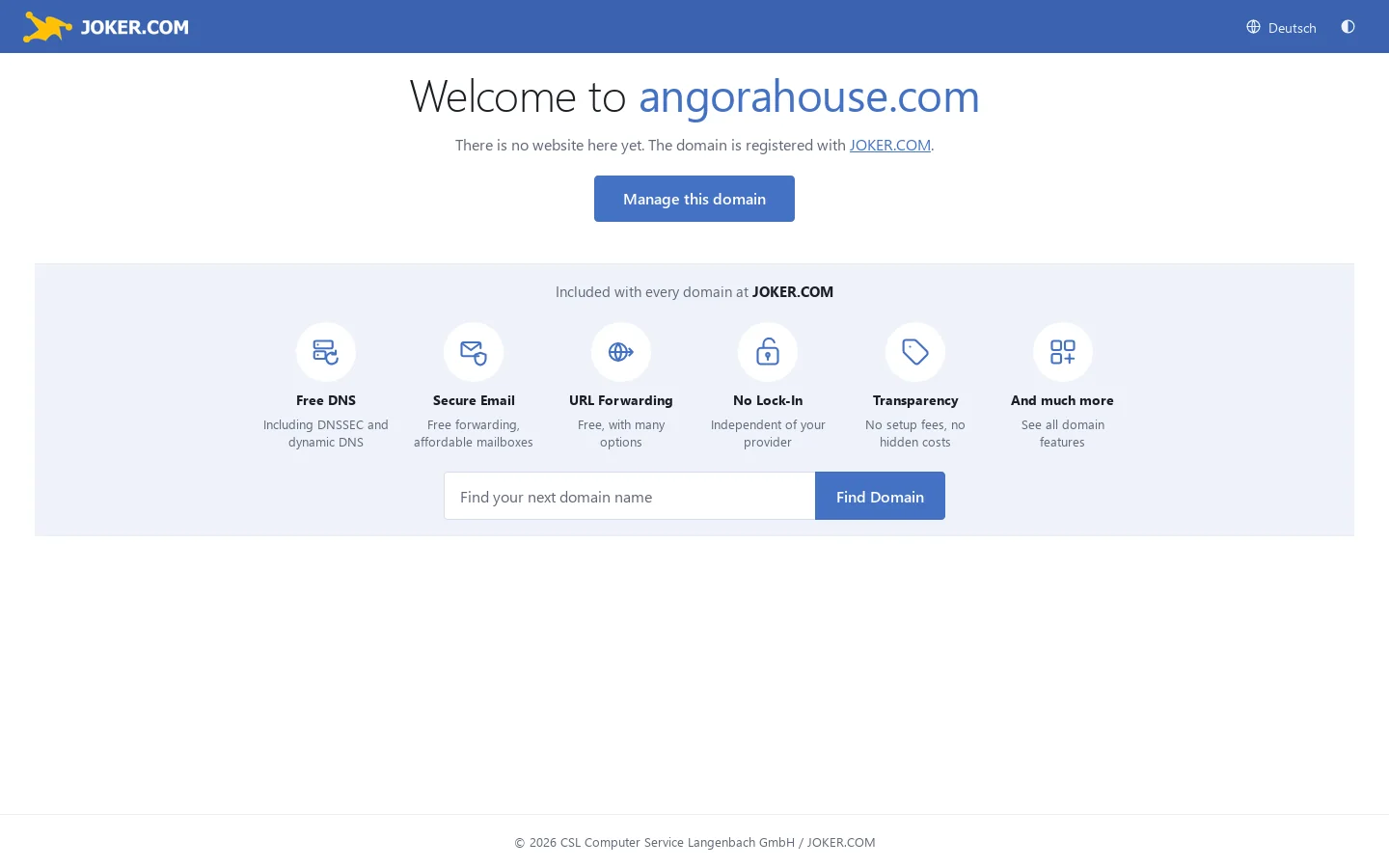 angorahouse.com Homepage screenshot