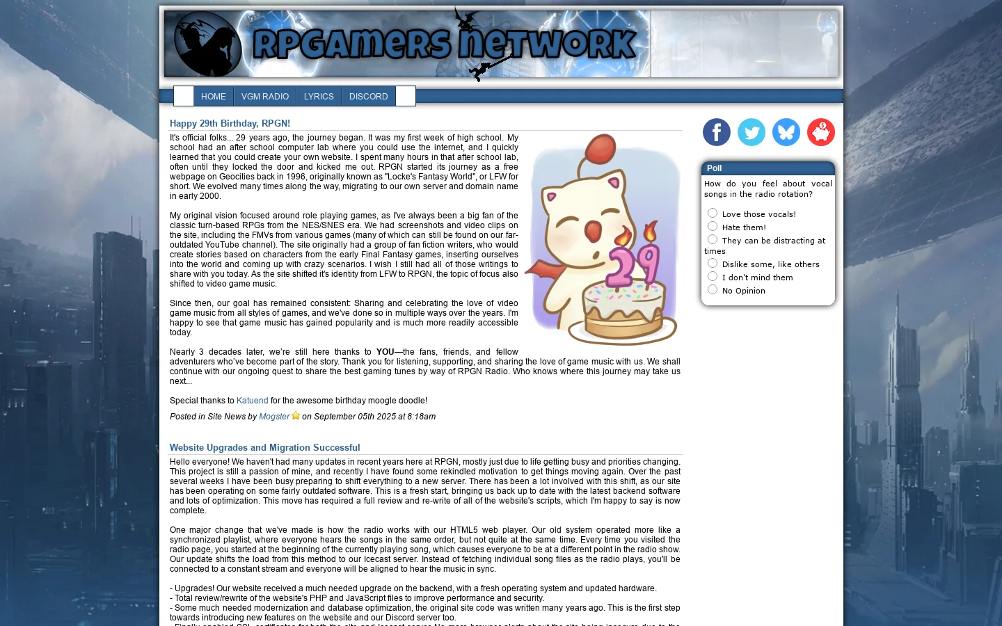 RPGamers Network Homepage screenshot