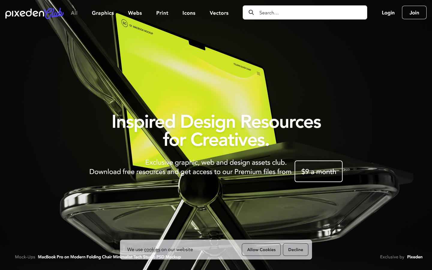 Pixeden Club Homepage screenshot