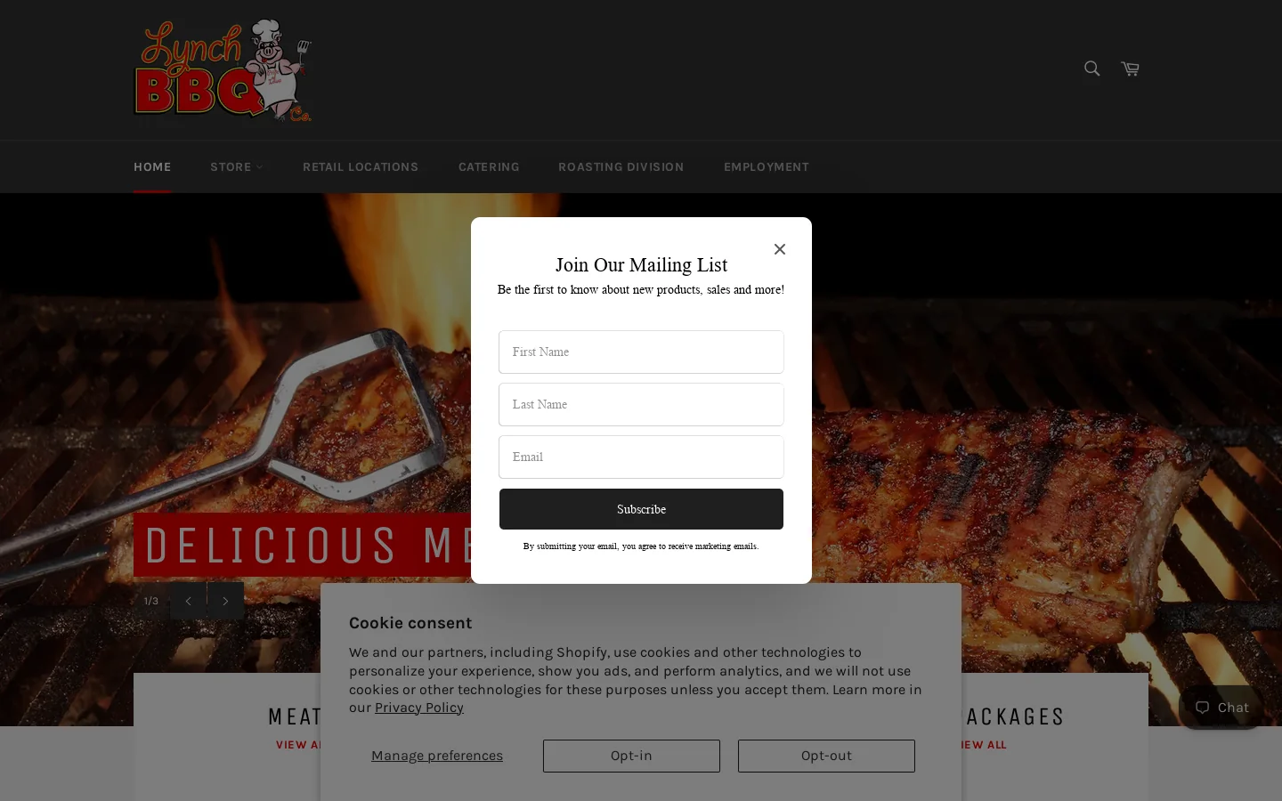 Lynch BBQ Homepage screenshot