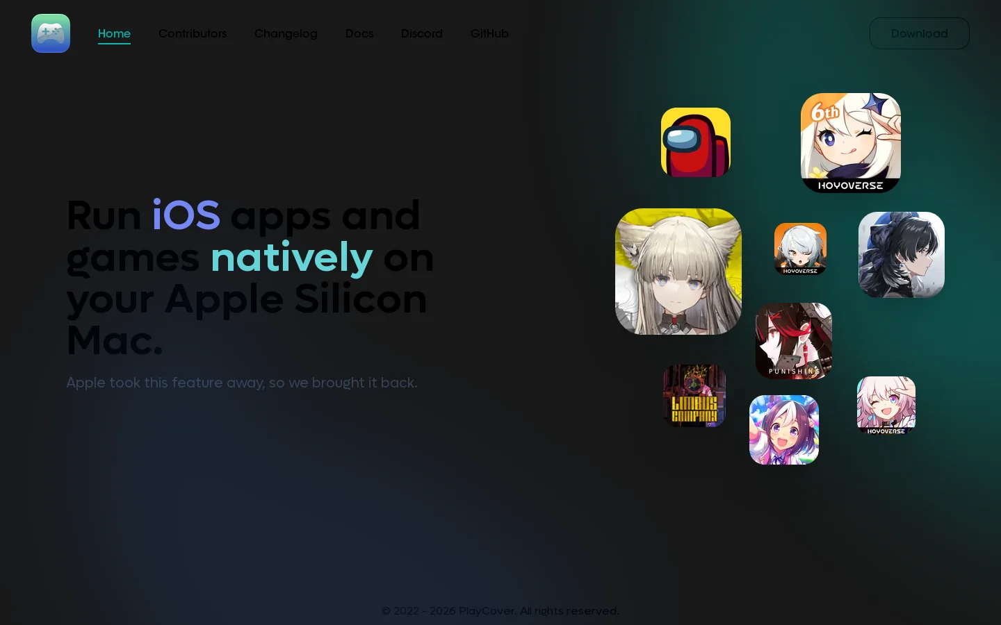 PlayCover Homepage screenshot