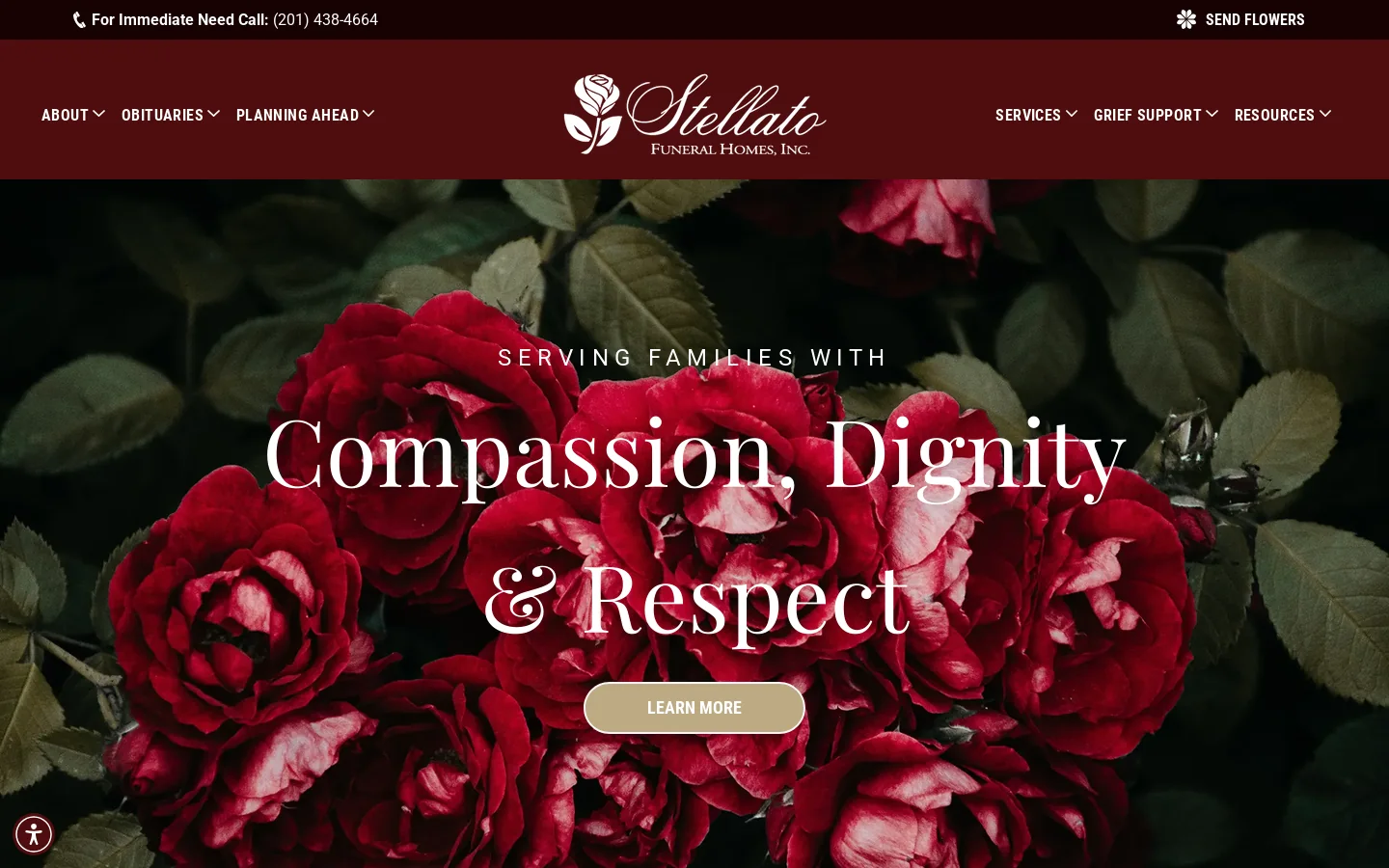 Stellato Funeral Homes Homepage screenshot