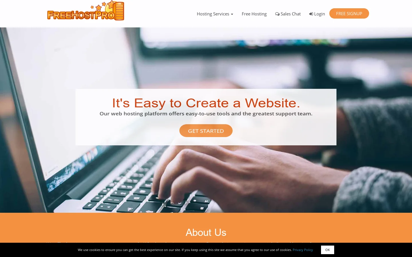 Freehostpro.com Homepage screenshot