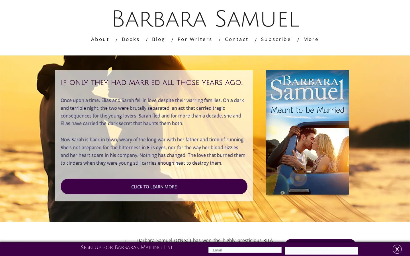 Barbara Samuel Homepage screenshot