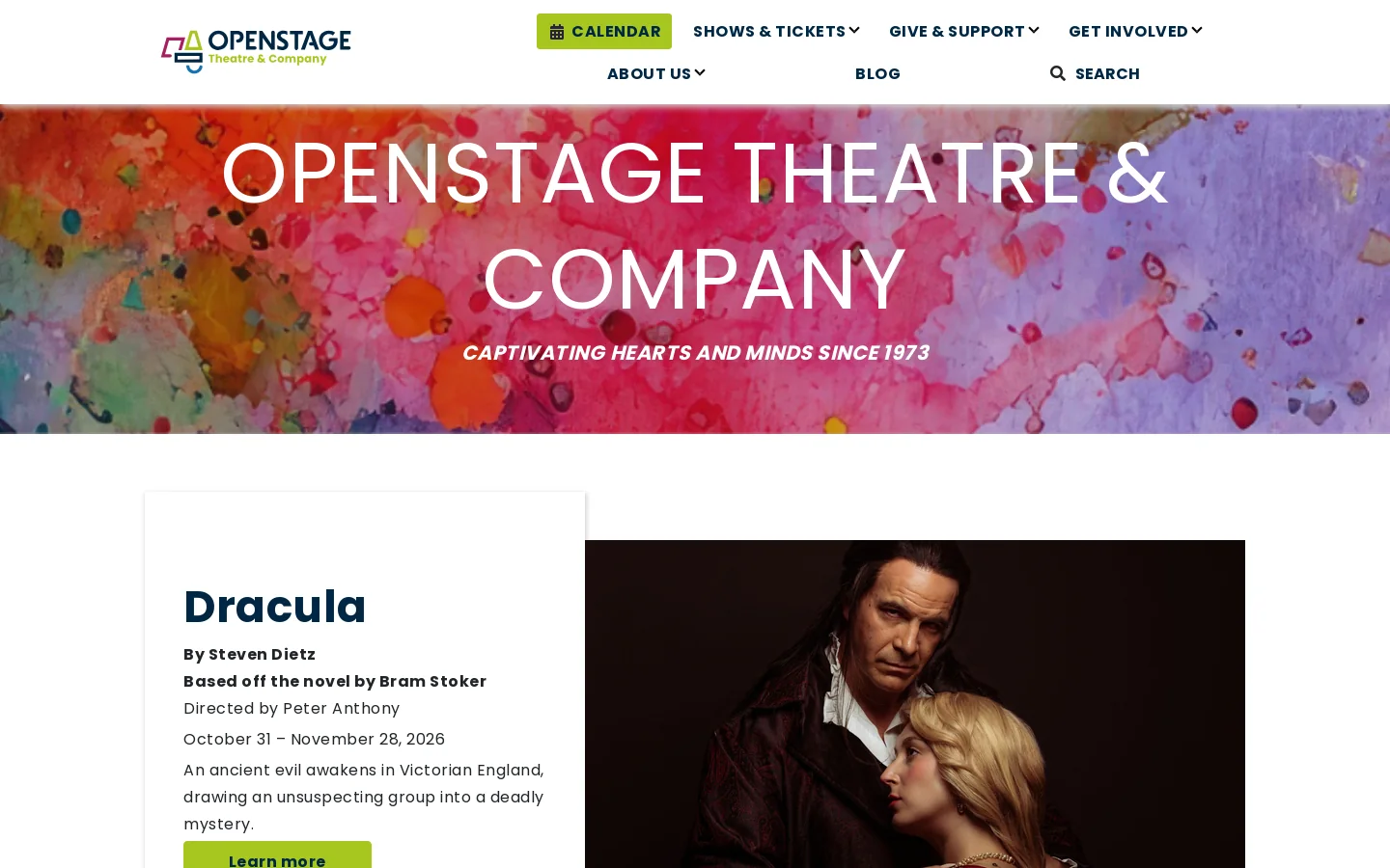 OpenStage Theatre & Company Homepage screenshot