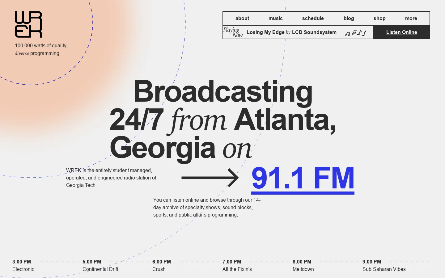 WREK Atlanta Homepage screenshot