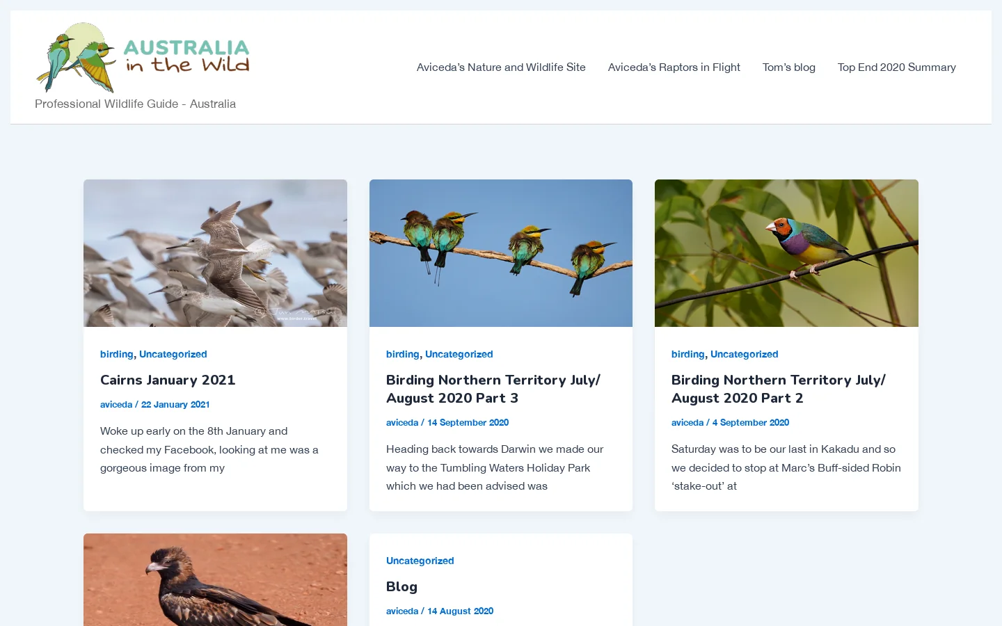 Professional Wildlife Guide – Australia Homepage screenshot