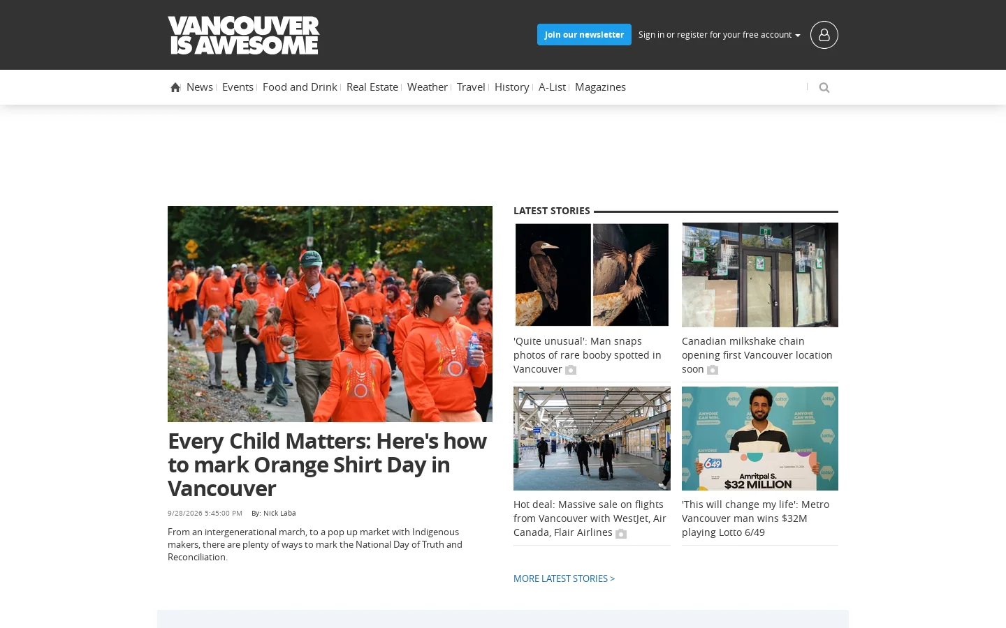 Vancouver Is Awesome Homepage screenshot