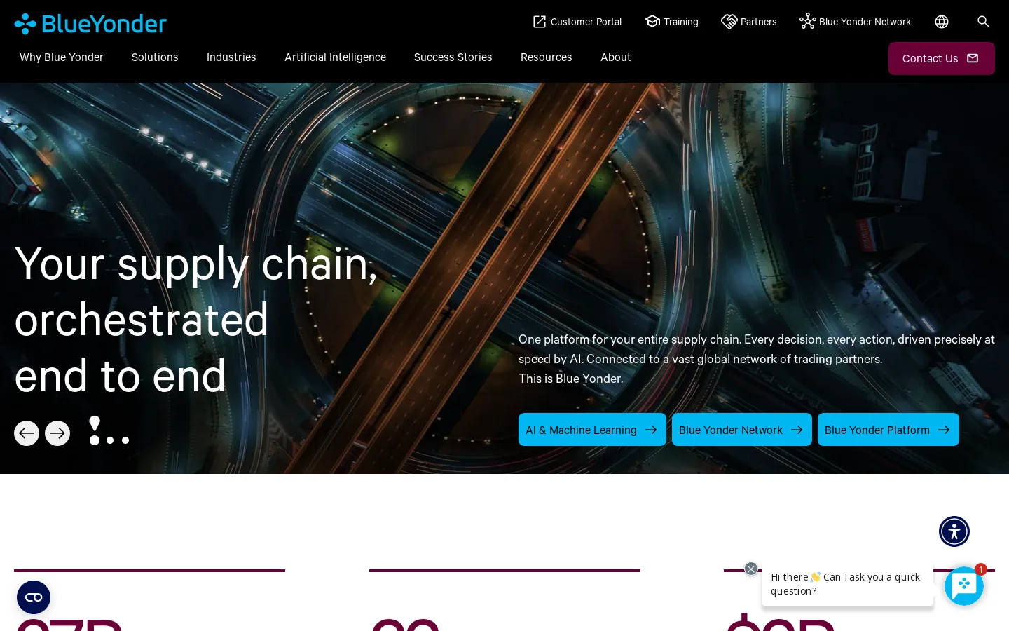 Blue Yonder Homepage screenshot