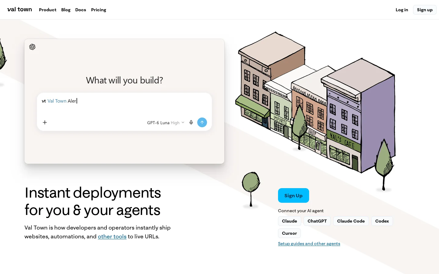Val Town Homepage screenshot
