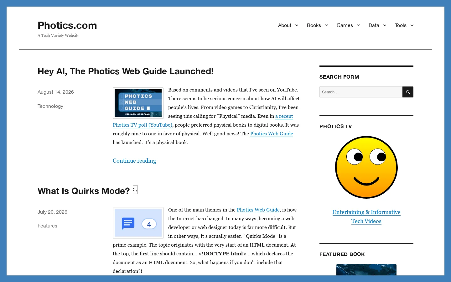 Photics.com Homepage screenshot