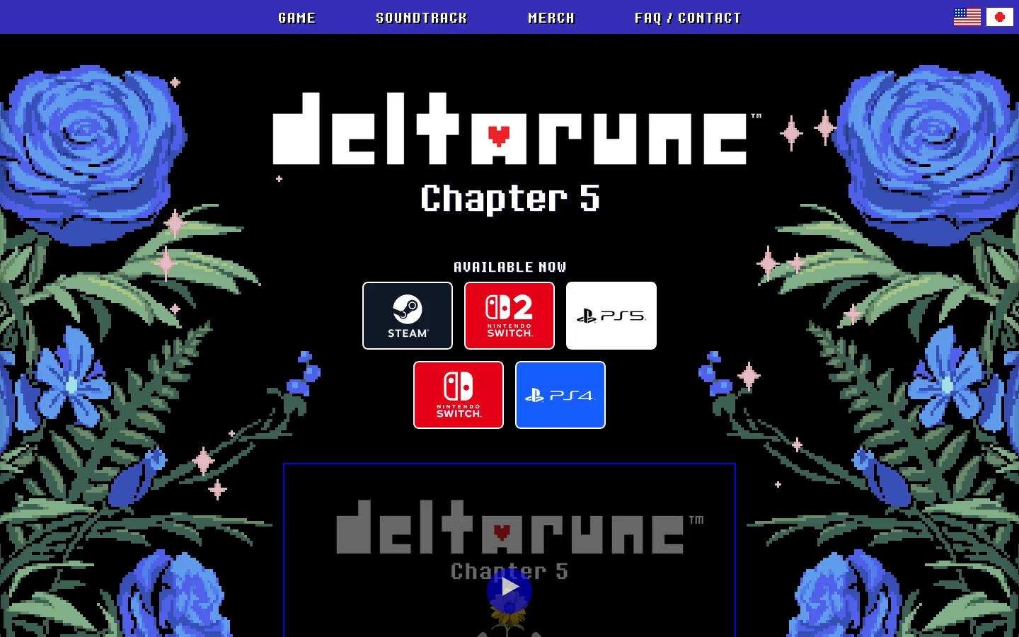 DELTARUNE for Nintendo Switch, PC / Mac, and PlayStation Homepage screenshot